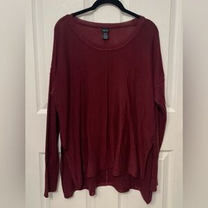 Rue21 Maroon Red Long Sleeve Knit Long Lightweight Flowy Top